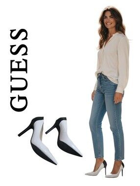 NWOT Guess black and White 4 inches sexy heeled shoes